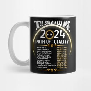 Path Of Totality North America Tour State Solar Eclipse 2024 Mug